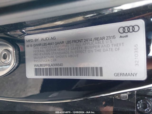 Photo 8 VIN: WAUBEGFF6LA006640 - AUDI A3 