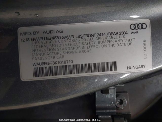 Photo 8 VIN: WAUBEGFF8K1018710 - AUDI A3 