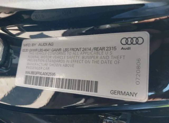 Photo 8 VIN: WAUBEGFFXLA062595 - AUDI A3 