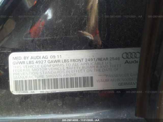 Photo 8 VIN: WAUBFAFL0CN008876 - AUDI A4 