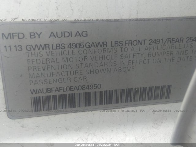 Photo 8 VIN: WAUBFAFL0EA084950 - AUDI A4 