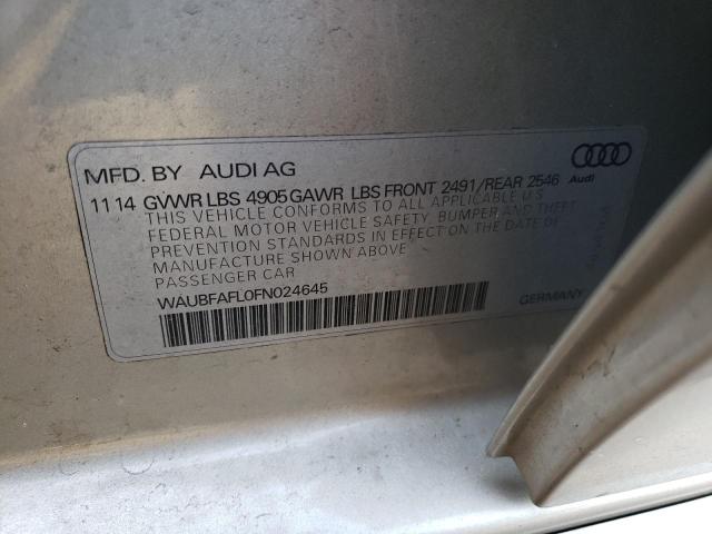 Photo 11 VIN: WAUBFAFL0FN024645 - AUDI A4 