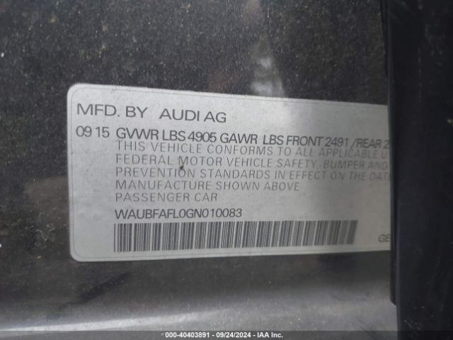 Photo 8 VIN: WAUBFAFL0GN010083 - AUDI A4 