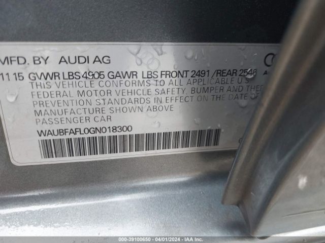 Photo 8 VIN: WAUBFAFL0GN018300 - AUDI A4 