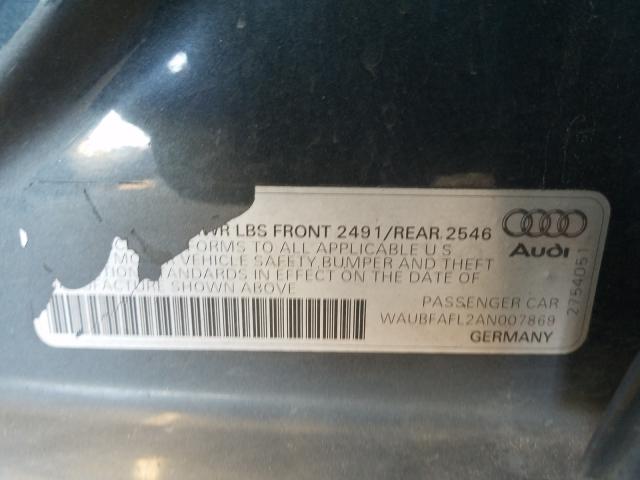 Photo 9 VIN: WAUBFAFL2AN007869 - AUDI A4 PREMIUM 