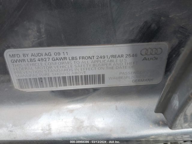 Photo 8 VIN: WAUBFAFL2CN010564 - AUDI A4 