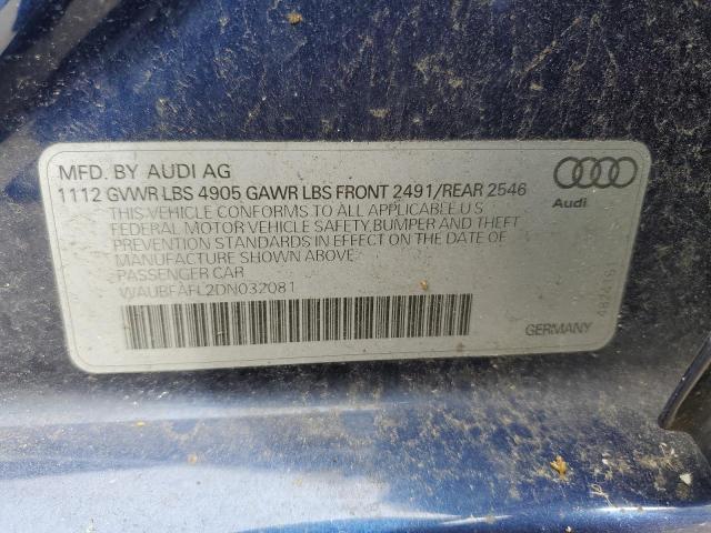 Photo 11 VIN: WAUBFAFL2DN032081 - AUDI A4 