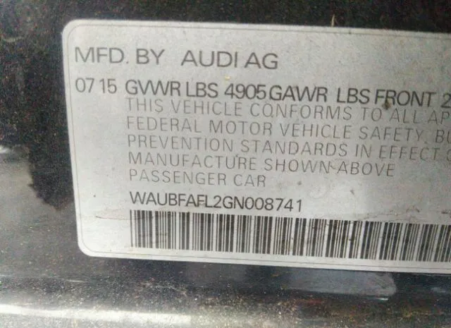 Photo 8 VIN: WAUBFAFL2GN008741 - AUDI A4 