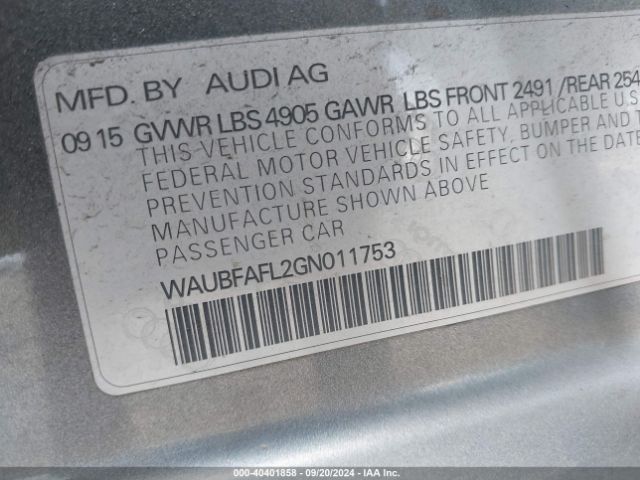 Photo 8 VIN: WAUBFAFL2GN011753 - AUDI A4 