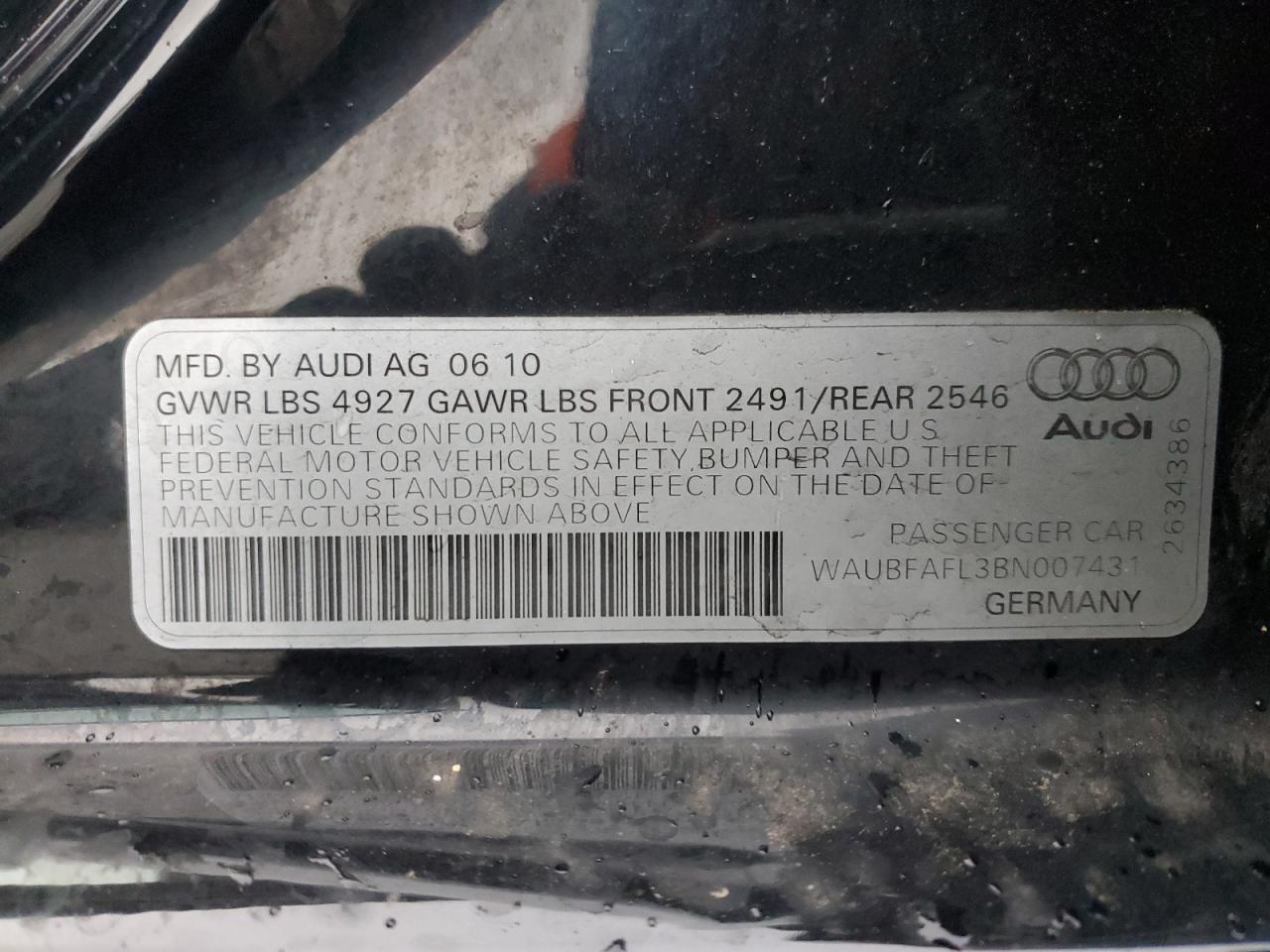 Photo 12 VIN: WAUBFAFL3BN007431 - AUDI A4 PREMIUM 