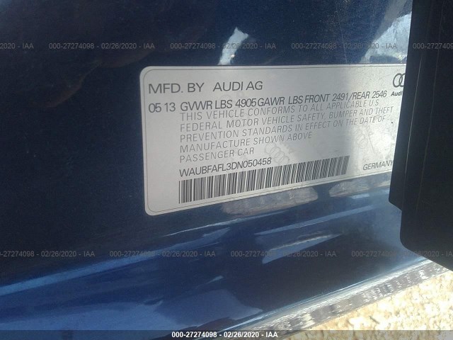 Photo 8 VIN: WAUBFAFL3DN050458 - AUDI A4 