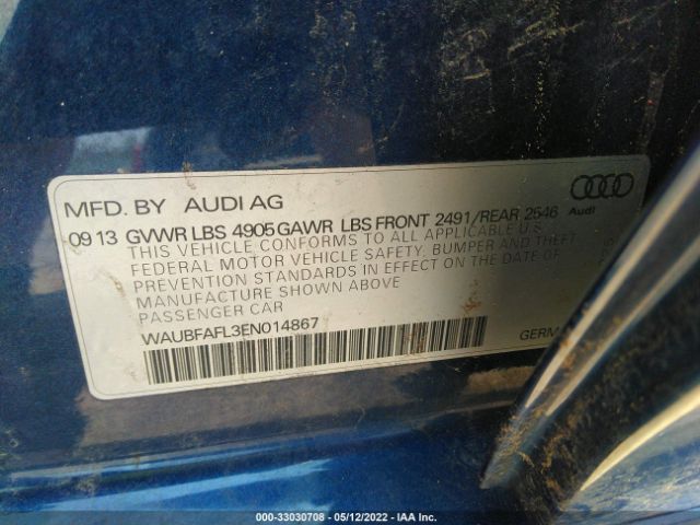 Photo 8 VIN: WAUBFAFL3EN014867 - AUDI A4 