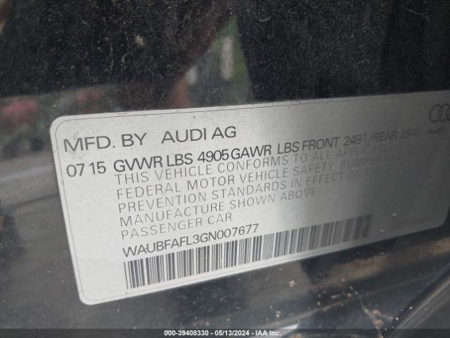 Photo 8 VIN: WAUBFAFL3GN007677 - AUDI A4 