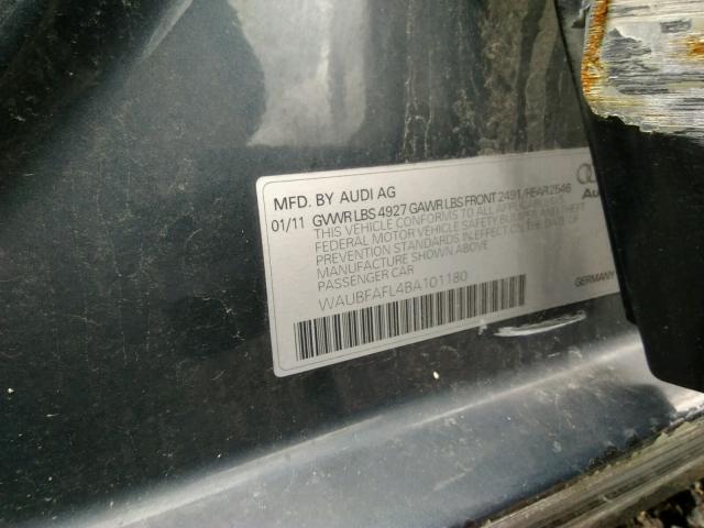 Photo 9 VIN: WAUBFAFL4BA101180 - AUDI A4 PREMIUM 