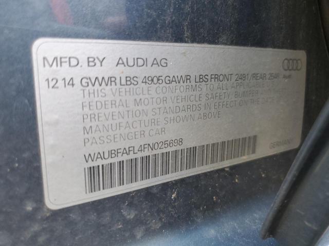 Photo 11 VIN: WAUBFAFL4FN025698 - AUDI A4 