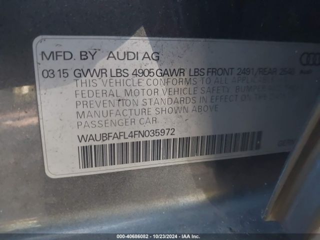 Photo 8 VIN: WAUBFAFL4FN035972 - AUDI A4 