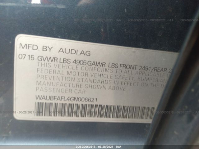 Photo 8 VIN: WAUBFAFL4GN006621 - AUDI A4 