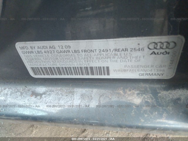 Photo 8 VIN: WAUBFAFL5AN041398 - AUDI A4 