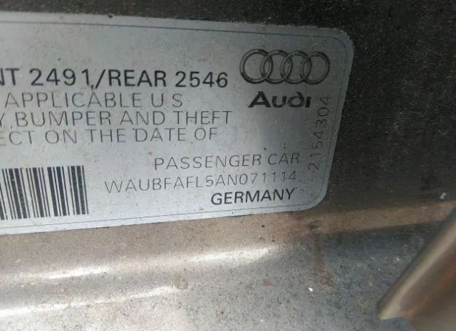 Photo 8 VIN: WAUBFAFL5AN071114 - AUDI A4 