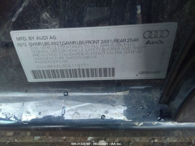 Photo 8 VIN: WAUBFAFL5CA119771 - AUDI A4 