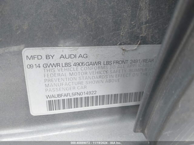 Photo 8 VIN: WAUBFAFL5FN014922 - AUDI A4 