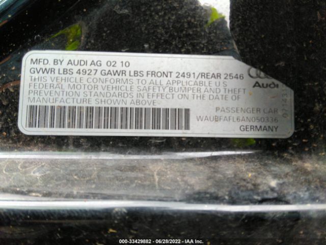 Photo 8 VIN: WAUBFAFL6AN050336 - AUDI A4 