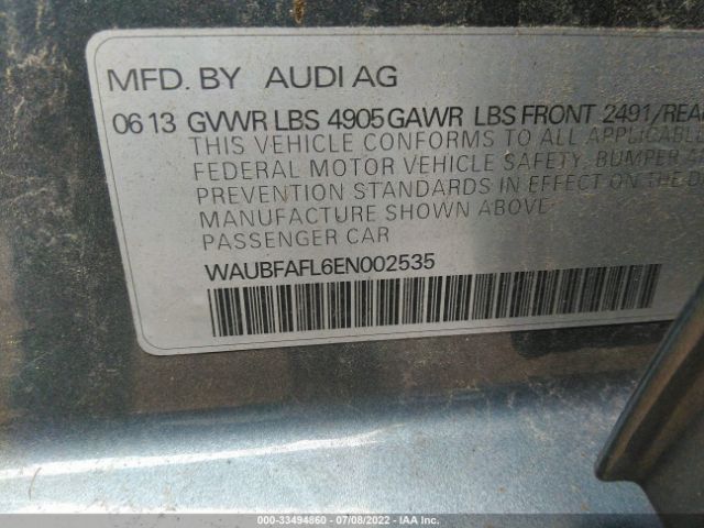 Photo 8 VIN: WAUBFAFL6EN002535 - AUDI A4 