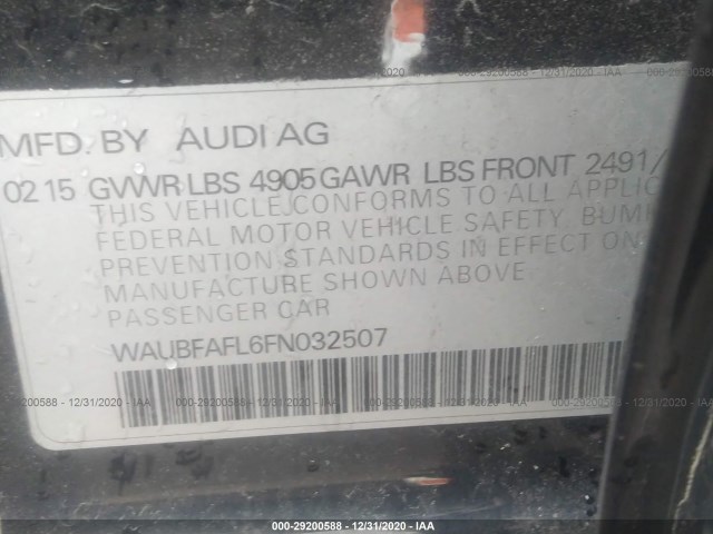 Photo 8 VIN: WAUBFAFL6FN032507 - AUDI A4 