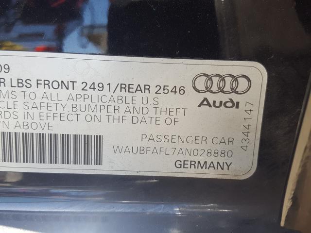 Photo 9 VIN: WAUBFAFL7AN028880 - AUDI A4 PREMIUM 