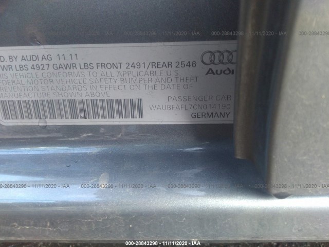 Photo 8 VIN: WAUBFAFL7CN014190 - AUDI A4 