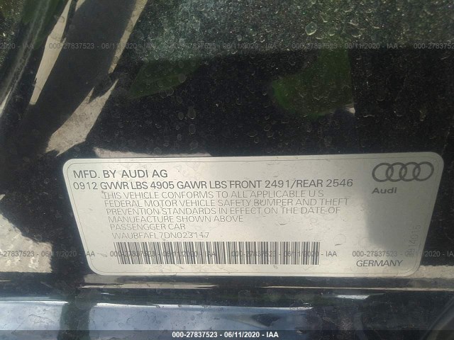 Photo 8 VIN: WAUBFAFL7DN023117 - AUDI A4 