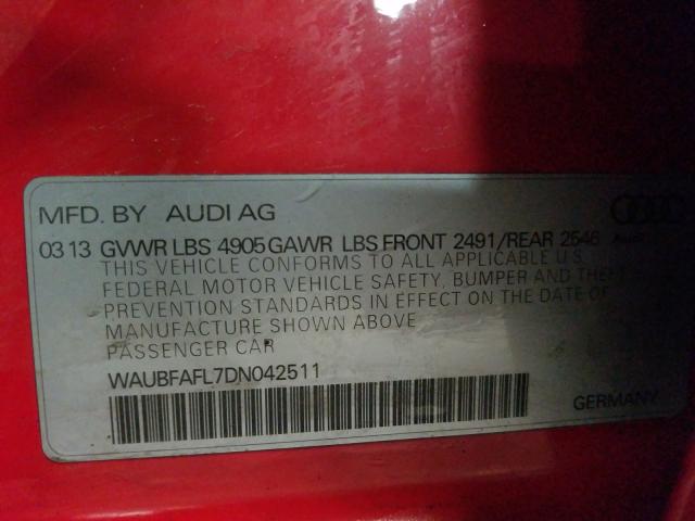 Photo 9 VIN: WAUBFAFL7DN042511 - AUDI A4 PREMIUM 