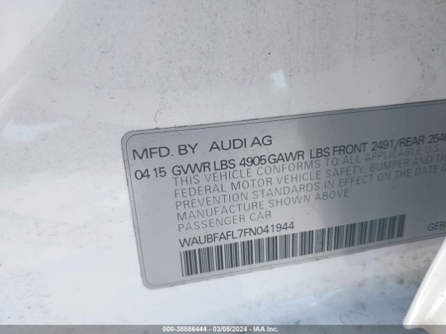 Photo 8 VIN: WAUBFAFL7FN041944 - AUDI A4 