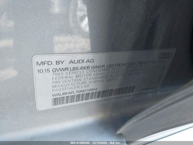 Photo 8 VIN: WAUBFAFL7GN016804 - AUDI A4 