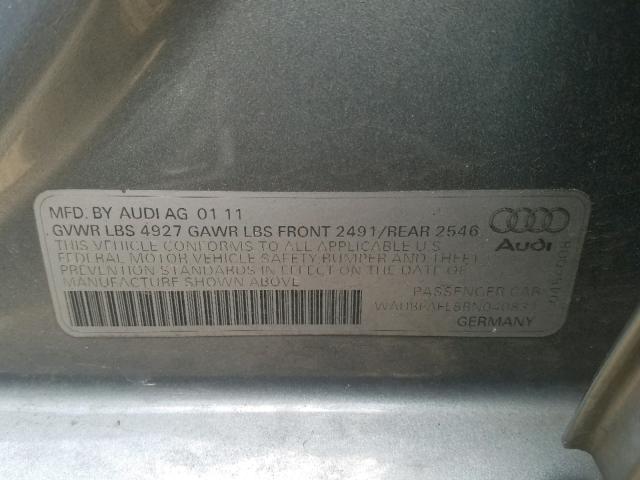 Photo 9 VIN: WAUBFAFL8BN040831 - AUDI A4 PREMIUM 