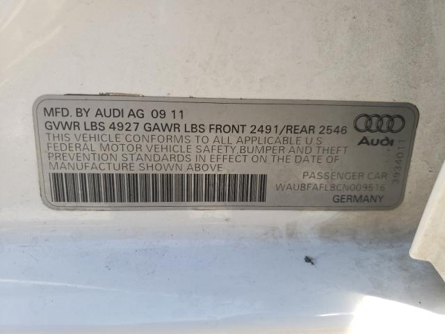 Photo 9 VIN: WAUBFAFL8CN009516 - AUDI A4 PREMIUM 