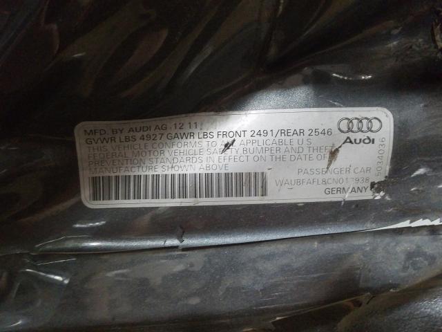 Photo 9 VIN: WAUBFAFL8CN017938 - AUDI A4 PREMIUM 