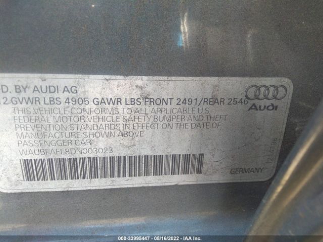 Photo 8 VIN: WAUBFAFL8DN003023 - AUDI A4 