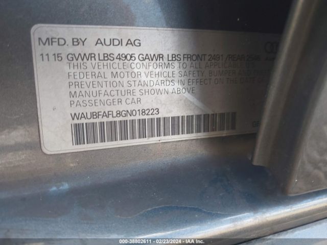 Photo 8 VIN: WAUBFAFL8GN018223 - AUDI A4 