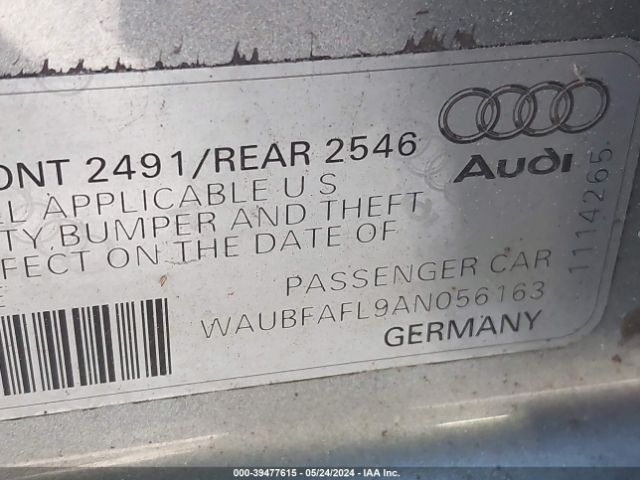 Photo 8 VIN: WAUBFAFL9AN056163 - AUDI A4 