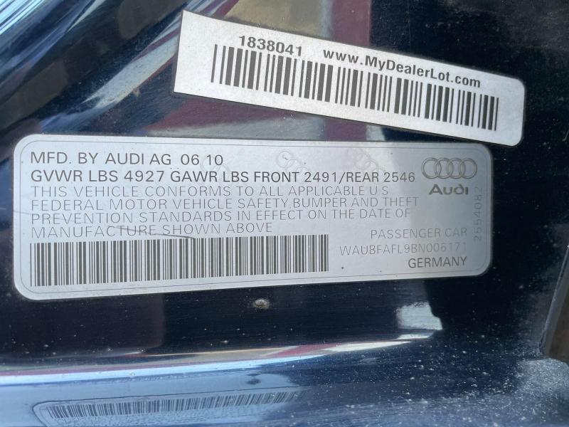 Photo 9 VIN: WAUBFAFL9BN006171 - AUDI A4 PREMIUM 