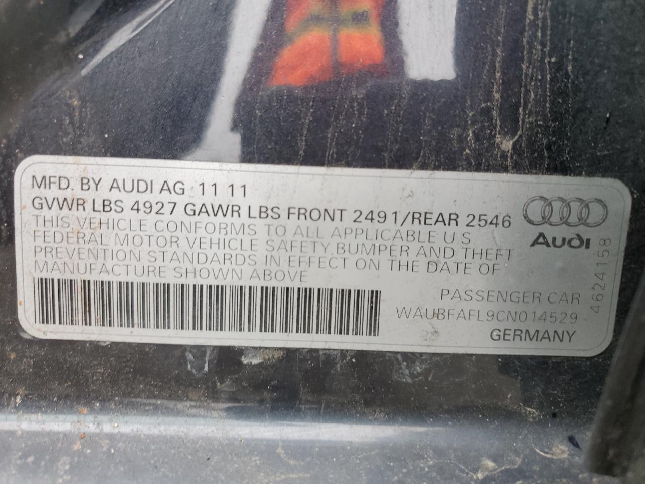 Photo 12 VIN: WAUBFAFL9CN014529 - AUDI A4 