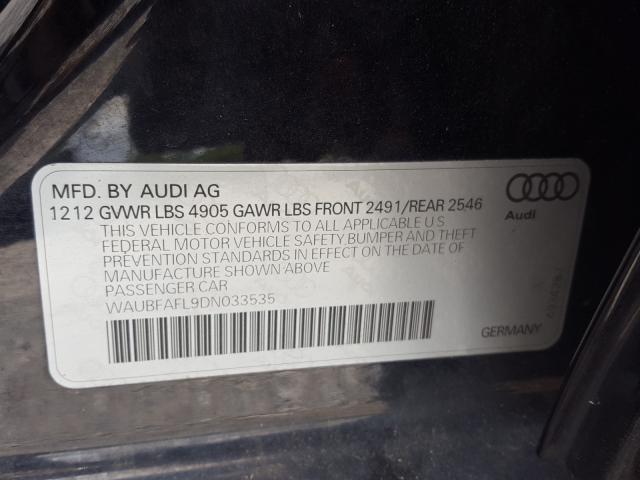 Photo 9 VIN: WAUBFAFL9DN033535 - AUDI A4 PREMIUM 