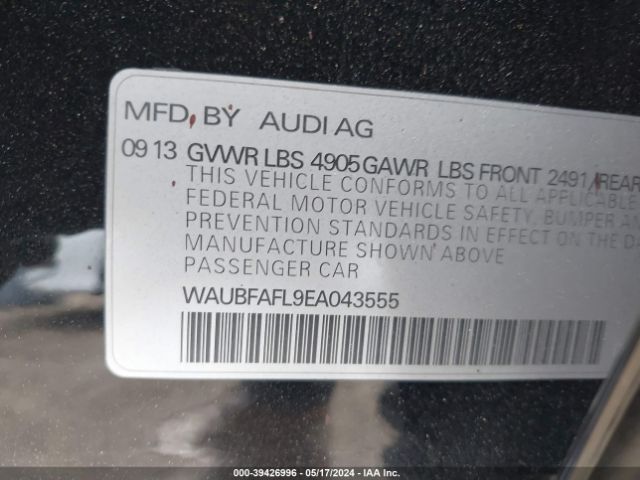 Photo 8 VIN: WAUBFAFL9EA043555 - AUDI A4 