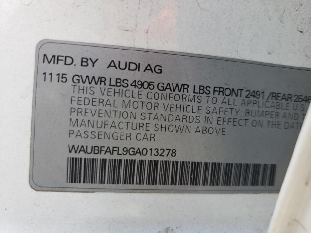 Photo 9 VIN: WAUBFAFL9GA013278 - AUDI A4 