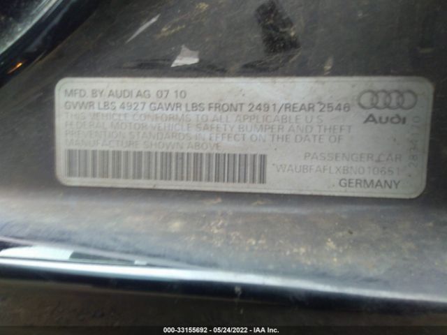 Photo 8 VIN: WAUBFAFLXBN010651 - AUDI A4 