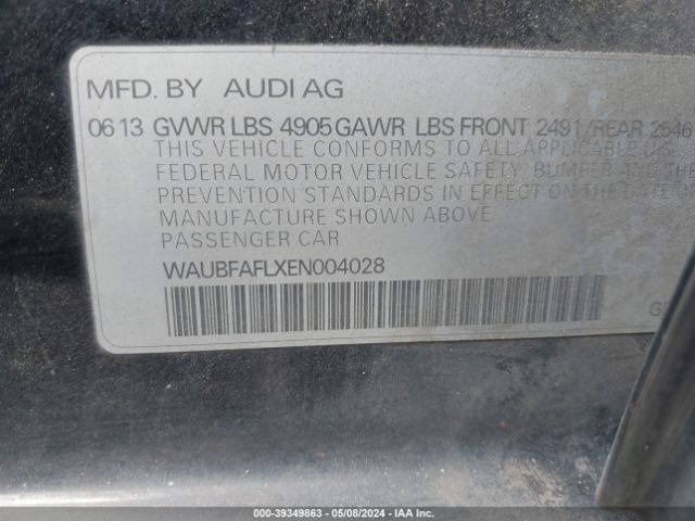 Photo 8 VIN: WAUBFAFLXEN004028 - AUDI A4 