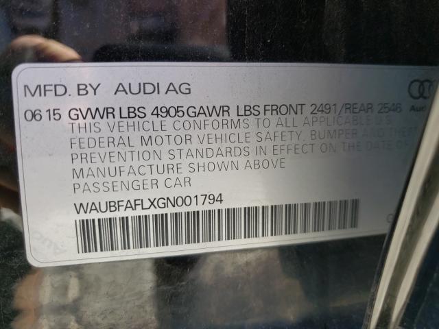 Photo 9 VIN: WAUBFAFLXGN001794 - AUDI A4 