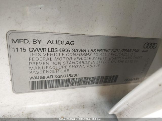 Photo 8 VIN: WAUBFAFLXGN018238 - AUDI A4 