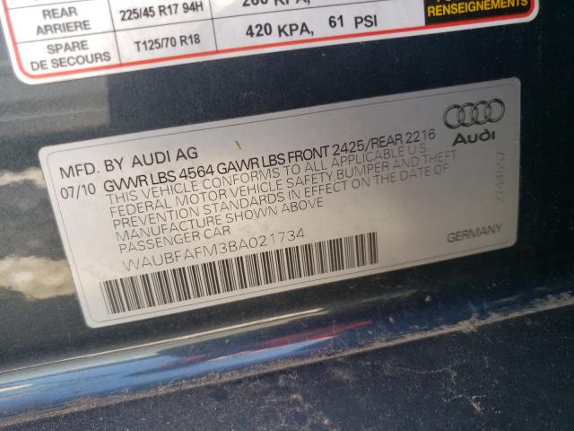 Photo 9 VIN: WAUBFAFM3BA021734 - AUDI A3 PREMIUM 